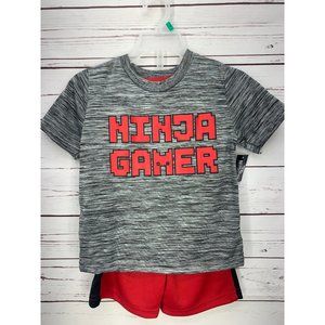 OT Revolutiom Boys Ninja Gamer Size 4 2‎ Piece Shorts Set